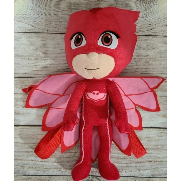 PJ Mask Plush Owlet Stuffed Animal Backpack Red 14" - Picture 1 of 5